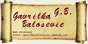 Gavrilka Balošević vizit kartica